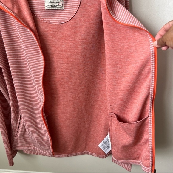 Burton Hooded Full Zip Warm-Up Jacket Orange Stripe Thumbholes Casual Fall Sz L - Picture 8 of 12